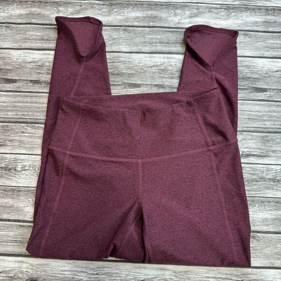 Z by Zella Women's Crop Running Leggings S SM Small Maroon Burgundy Tulip - Picture 1 of 13